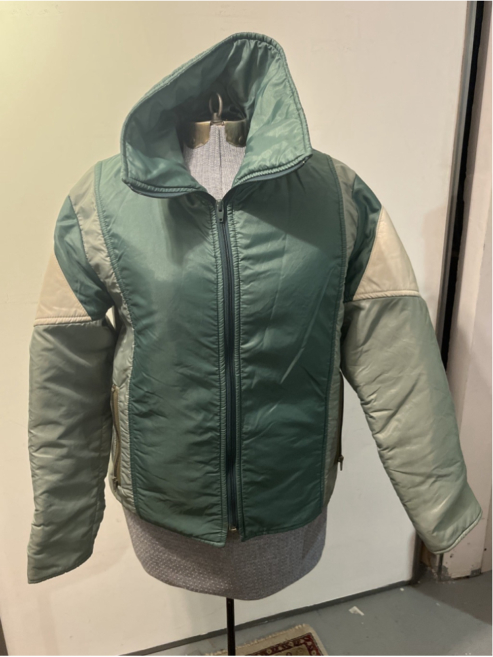 VTG 70s Rice Sportswear Ski Lift II Jacket Mens Green Puffer Winter Ski Coat Sm